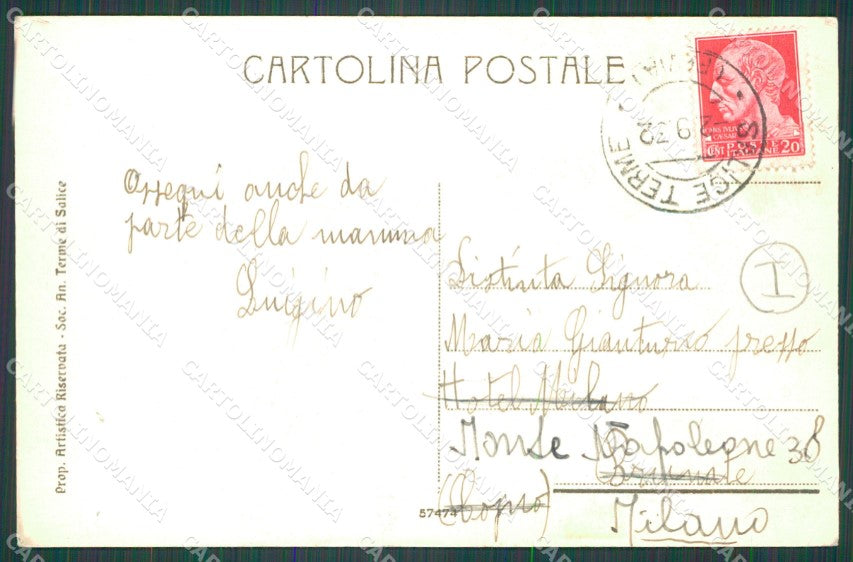 Pavia Godiasco Salice Terme Tennis PIEGHINA cartolina QT0238 – retro