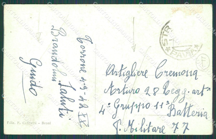 Pavia Santa Maria della Versa PIEGHE ABRASA cartolina QT0245 – retro
