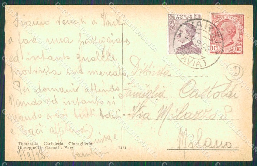Pavia Varzi cartolina QT0253 – retro