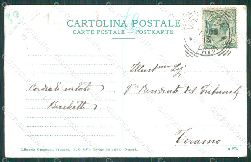 Pavia Voghera PIEGA cartolina QT0259 – retro