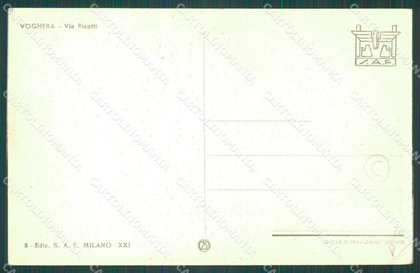 Pavia Voghera PIEGHINA cartolina QT0264 – retro