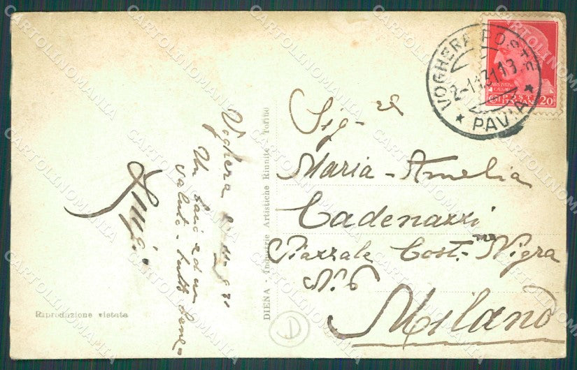 Pavia Voghera cartolina QT0289 – retro