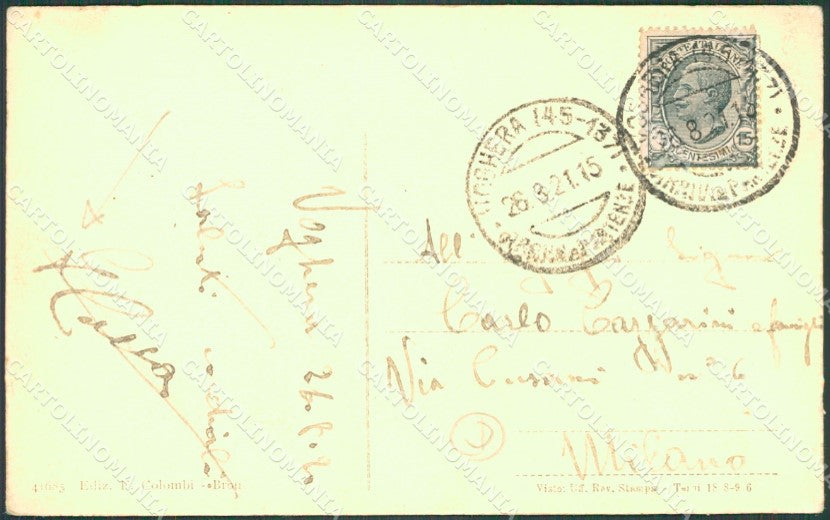 Pavia Voghera PIEGA cartolina QT0293 – retro
