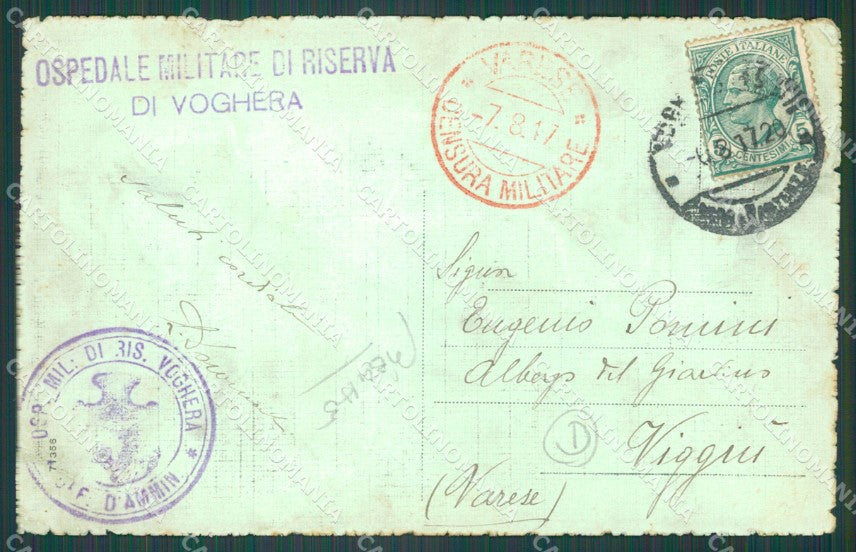 Pavia Voghera Caserma PIEGHE ABRASA cartolina QT0298 – retro