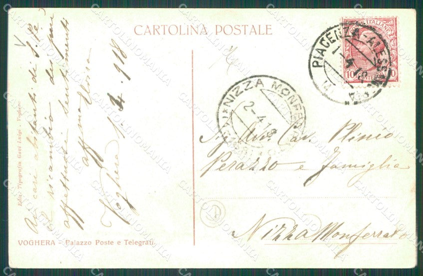 Pavia Voghera Poste cartolina QT0301 – retro