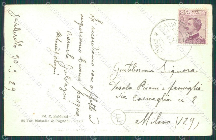 Pavia Zavattarello cartolina QT0361 – retro