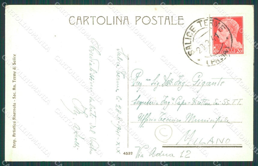 Pavia Godiasco Salice Terme cartolina QT0363 – retro