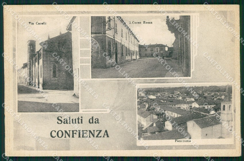 Pavia Confienza Saluti da cartolina QT0367 – fronte