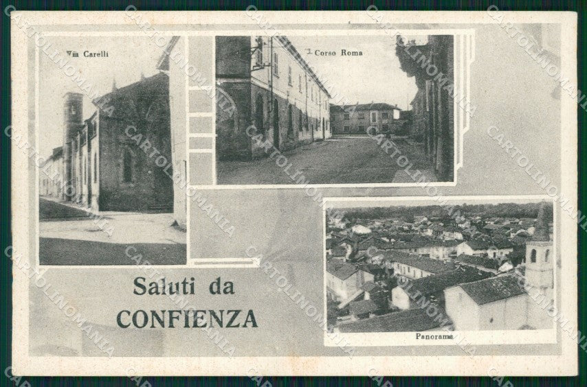 Pavia Confienza Saluti da cartolina QT0368 – fronte