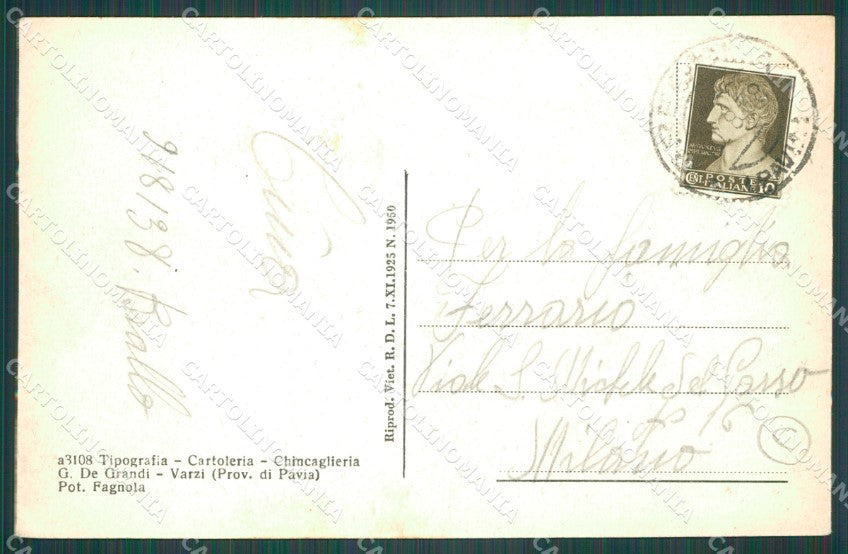 Pavia Brallo Passo di cartolina QT0378 – retro