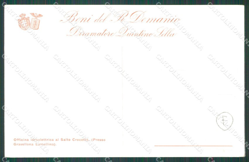 Pavia Gravellona Lomellina Officina Idroelettrica cartolina QT0388 – retro