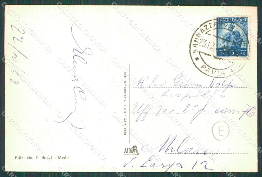 Pavia Sannazzaro dè Burgondi Scuola cartolina QT0393 – retro