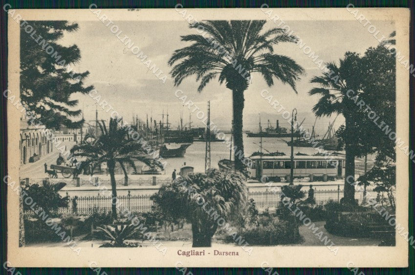 Cagliari Città Darsena Tram cartolina QT0433 – fronte