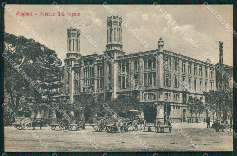 Cagliari Città Municipio Carretti cartolina QT0449 – fronte