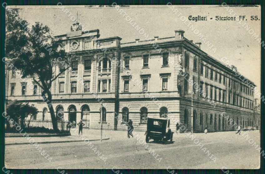 Cagliari Città Stazione Auto cartolina QT0478 – fronte