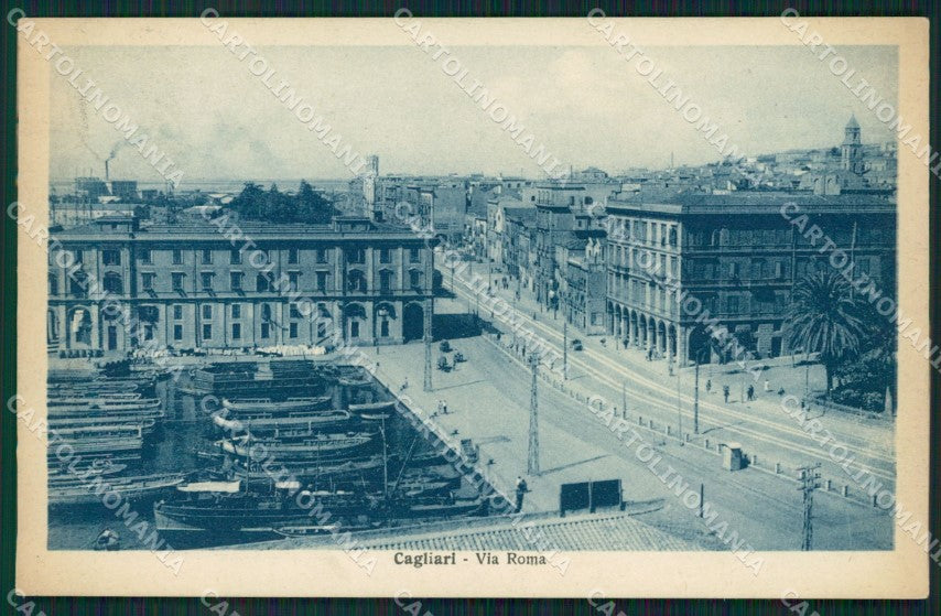 Cagliari Città Barche cartolina QT0483 – fronte
