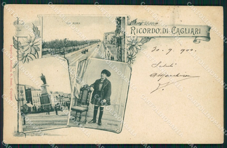 Cagliari Città Costumi PIEGHINA cartolina QT0521 – fronte