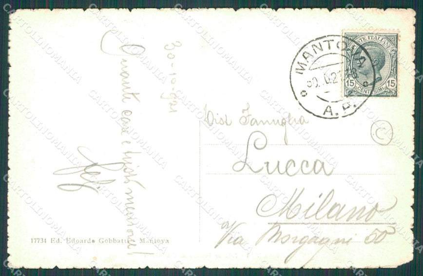 Mantova Città Palazzo Camera Commercio PIEGHINA cartolina QT0537 – retro