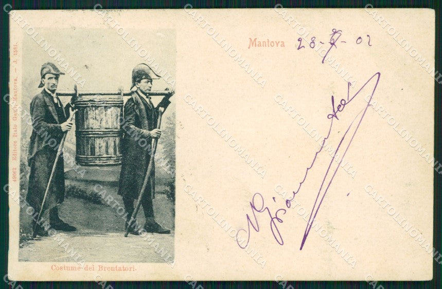Mantova Città Brentatori Costumi cartolina QT0540 – fronte