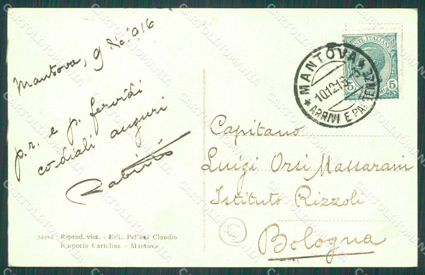 Mantova Lago di Mezzo Ospedale Militare Barca cartolina QT0567 – retro