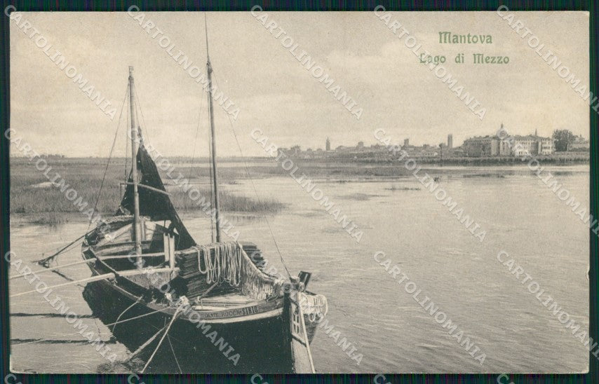 Mantova Lago di Mezzo Barca cartolina QT0575 – fronte