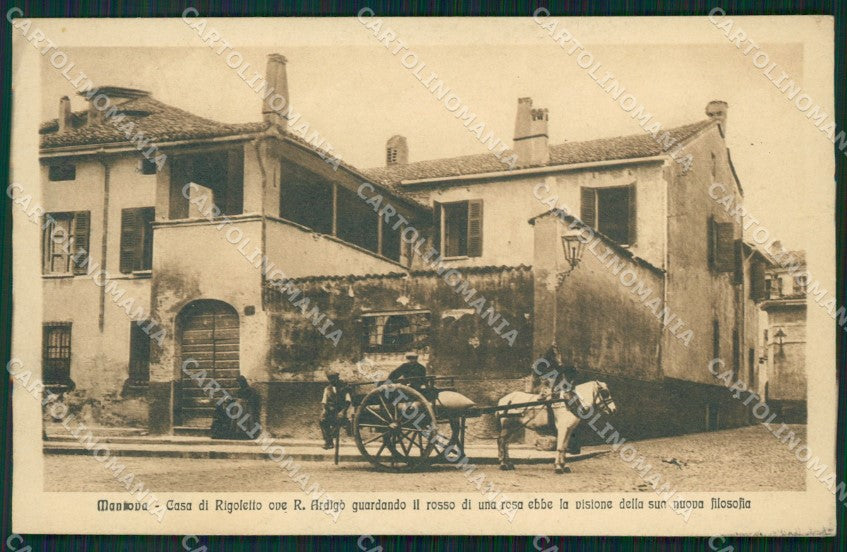 Mantova Città Casa Rigoletto Carretto cartolina QT0583 – fronte
