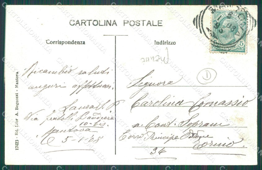 Mantova Città PIEGHE cartolina QT0603 – retro