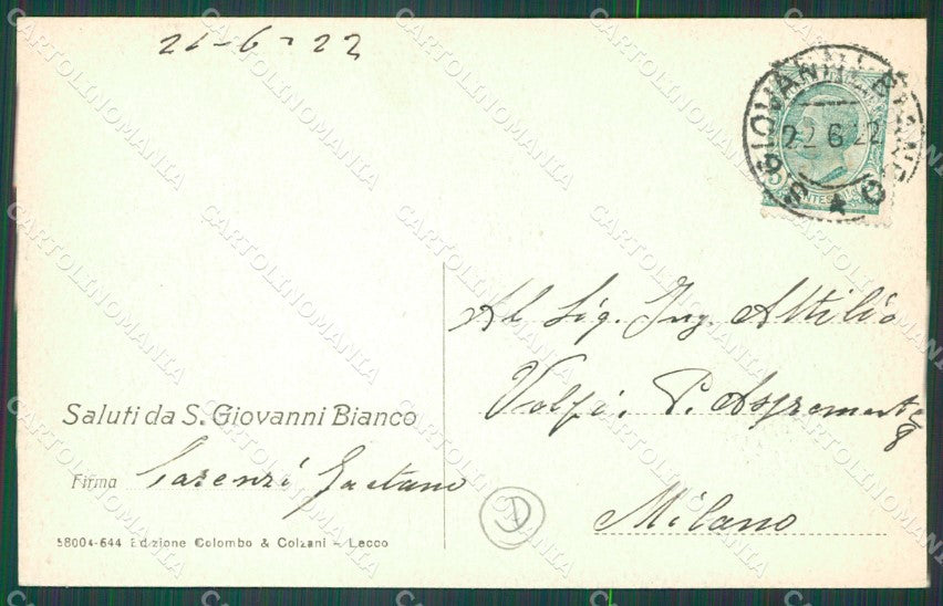 Bergamo San Giovanni Bianco cartolina QT0686 – retro
