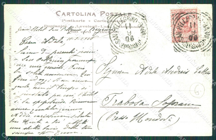 Bergamo San Pellegrino cartolina QT0708 – retro