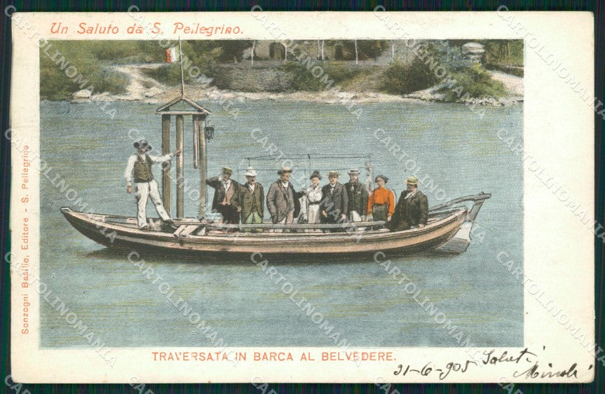 Bergamo San Pellegrino Barca cartolina QT0721 – fronte