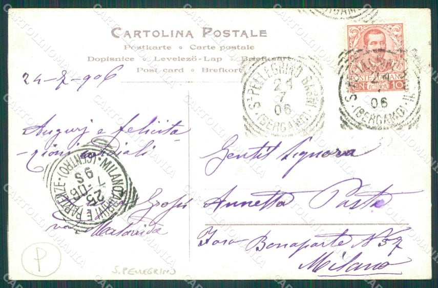 Bergamo San Pellegrino Barca cartolina QT0722 – retro