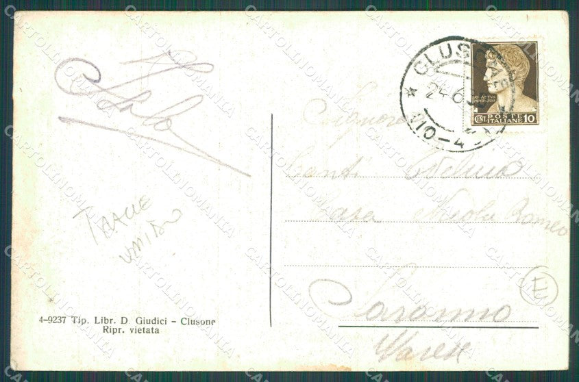 Bergamo Clusone TRACCE UMIDO cartolina QT0724 – retro