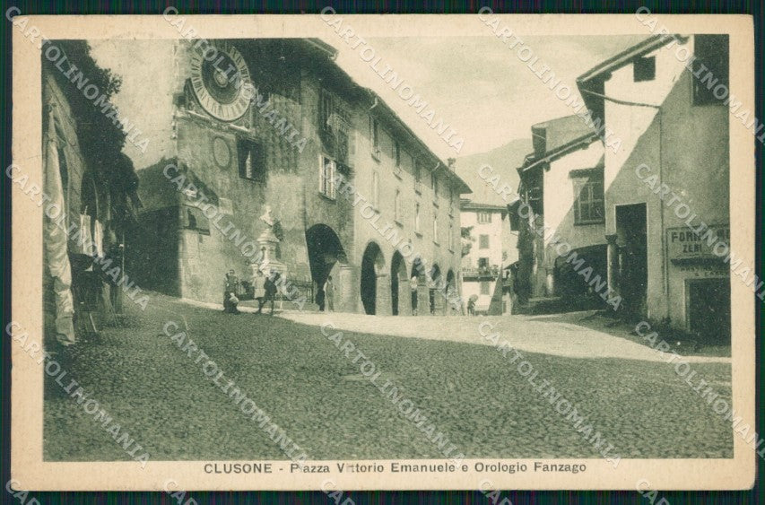 Bergamo Clusone Orologio Fanzago cartolina QT0726 – fronte