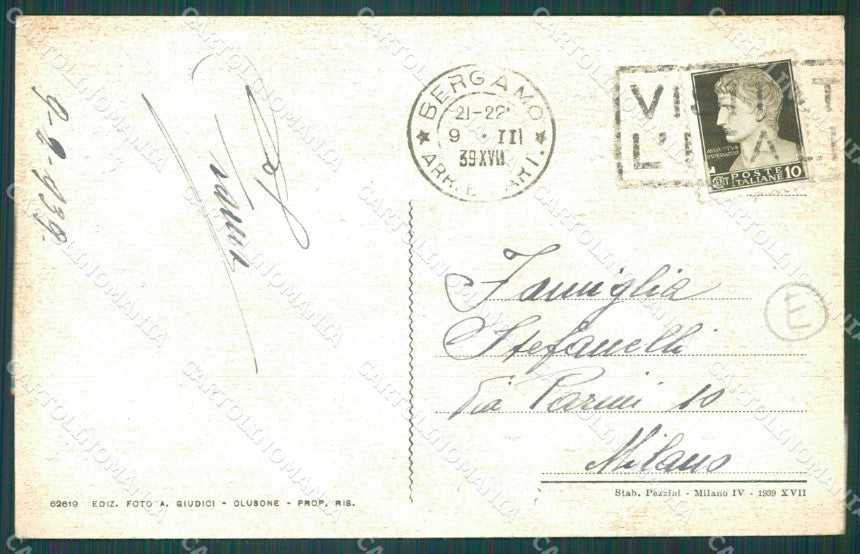 Bergamo Clusone Valle Seriana cartolina QT0731 – retro
