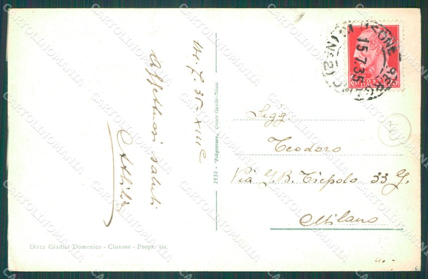 Bergamo Clusone cartolina QT0732 – retro