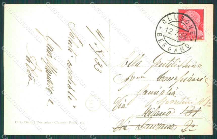 Bergamo Clusone Mucche cartolina QT0733 – retro