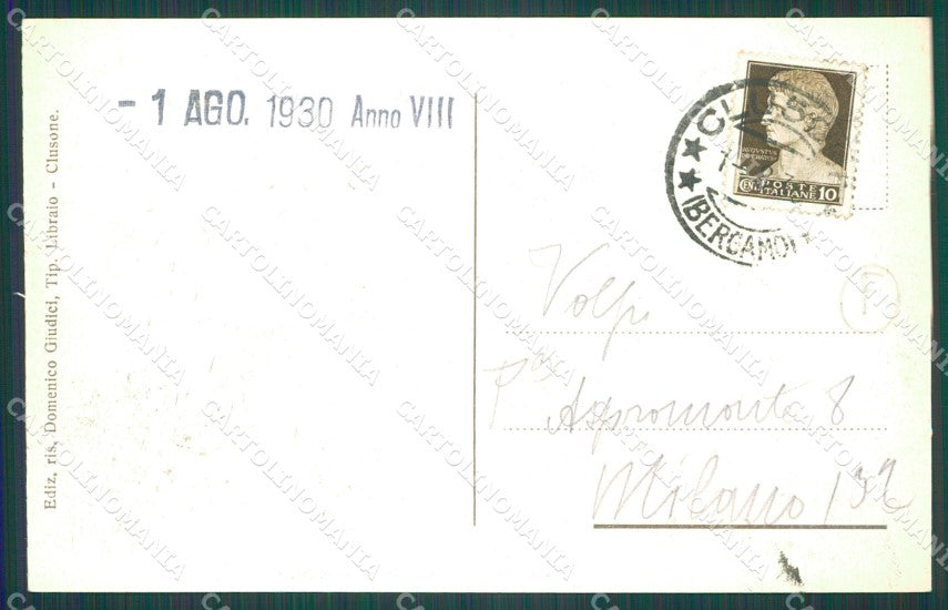 Bergamo Clusone cartolina QT0739 – retro