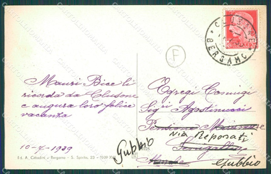 Bergamo Clusone PIEGHINA cartolina QT0740 – retro