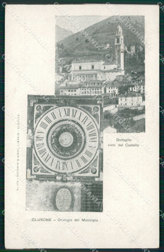 Bergamo Clusone Orologio del Municipio cartolina QT0741 – fronte