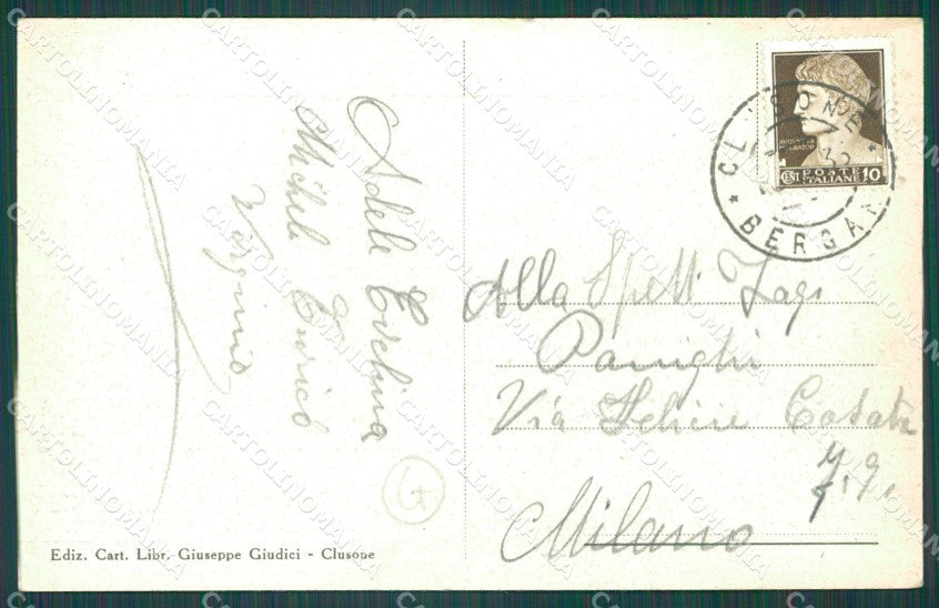 Bergamo Clusone cartolina QT0752 – retro