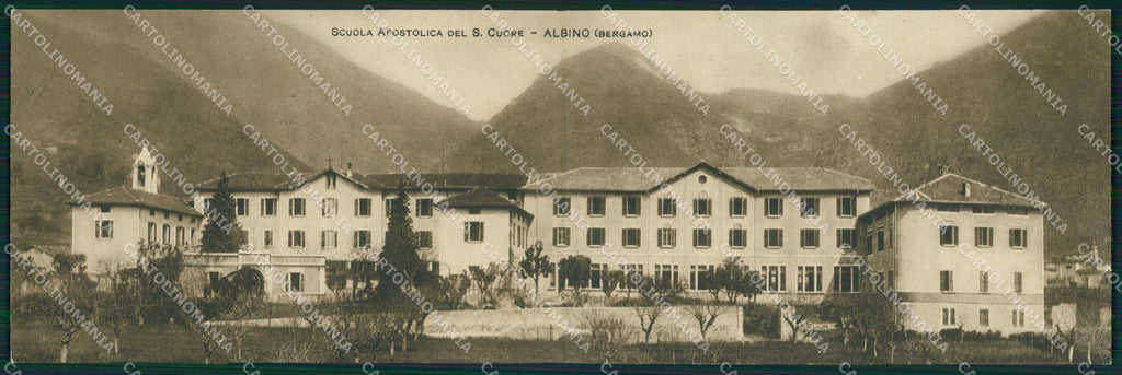 Bergamo Albino Scuola Apostolica del Sacro Cuore Doppia cartolina QT0764 – fronte