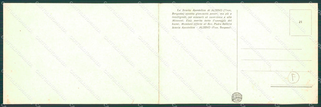 Bergamo Albino Scuola Apostolica del Sacro Cuore Doppia cartolina QT0764 – retro