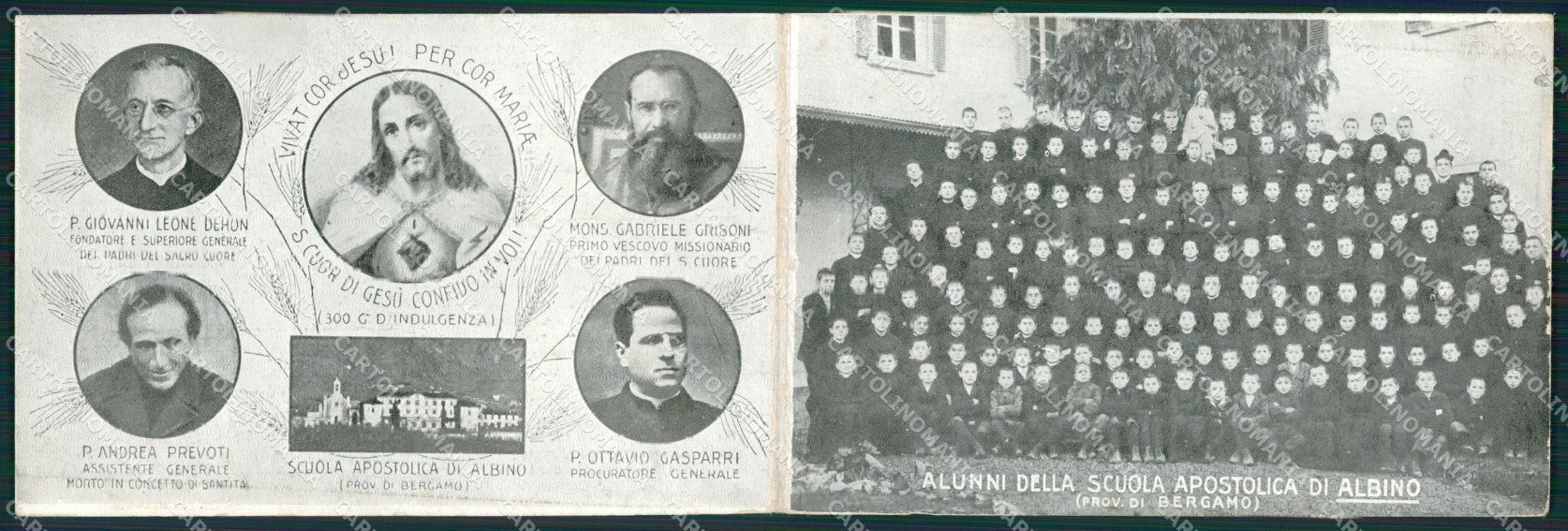 Bergamo Albino Scuola Apostolica del Sacro Cuore Doppia cartolina QT0765 – fronte