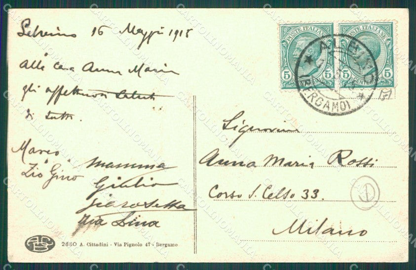 Bergamo Selvino cartolina QT0767 – retro