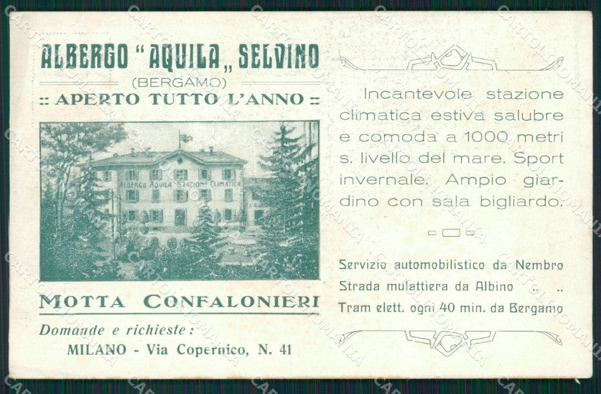 Bergamo Selvino Pubblicitaria cartolina QT0770 – fronte