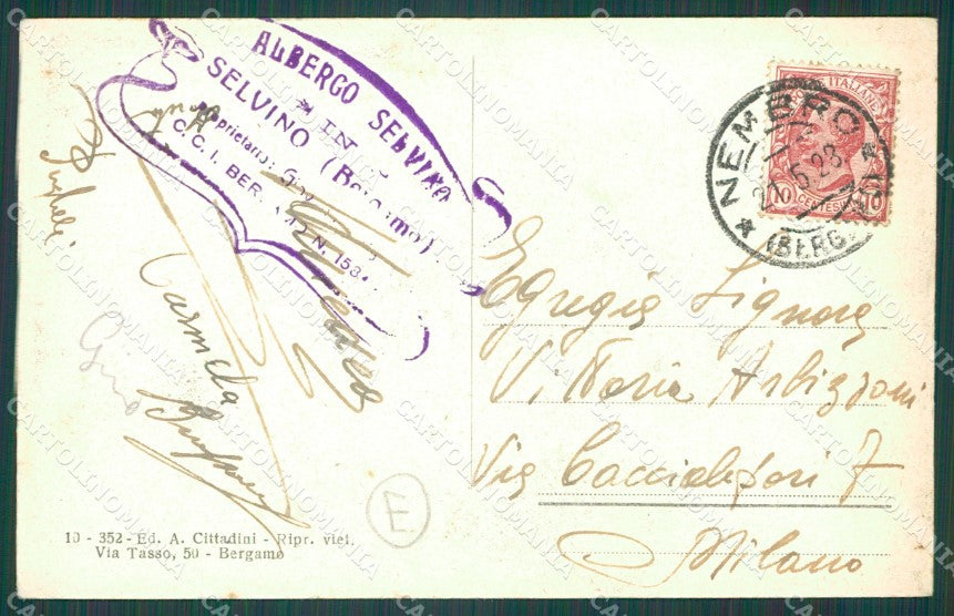 Bergamo Selvino cartolina QT0771 – retro