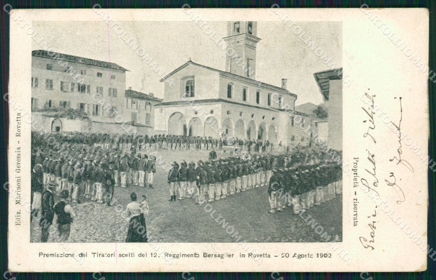 Bergamo Rovetta Militari Bersaglieri PIEGA cartolina QT0799 – fronte