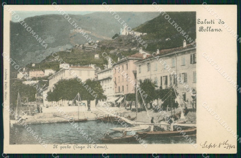 Lecco Bellano Lago di Como Barche cartolina QT0819 – fronte
