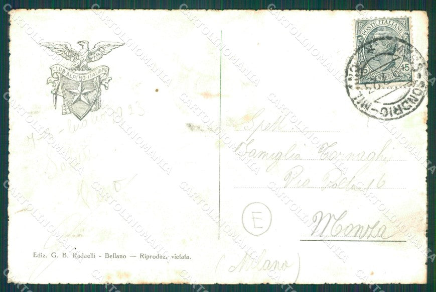 lecco Roccoli Lorla Rifugio di Cai cartolina QT0825 – retro