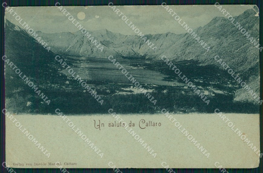 Montenegro Cattaro Chiaro di Luna PIEGHINE cartolina QT0829 – fronte